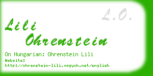 lili ohrenstein business card